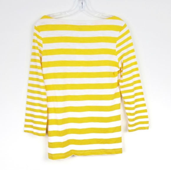 BANANA REPUBLIC Yellow White Striped Top - Picture 2 of 6